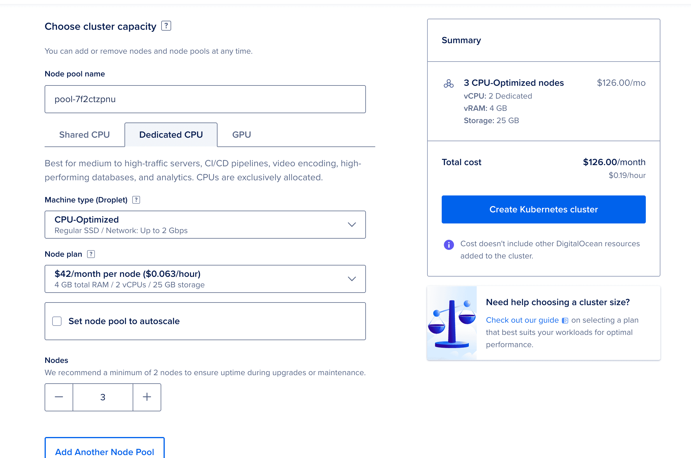 add other cluster capacity options
