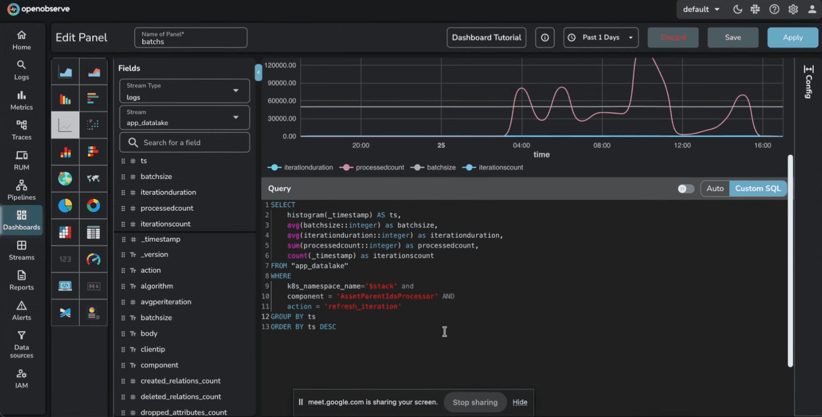 Stonal SQL dashboard