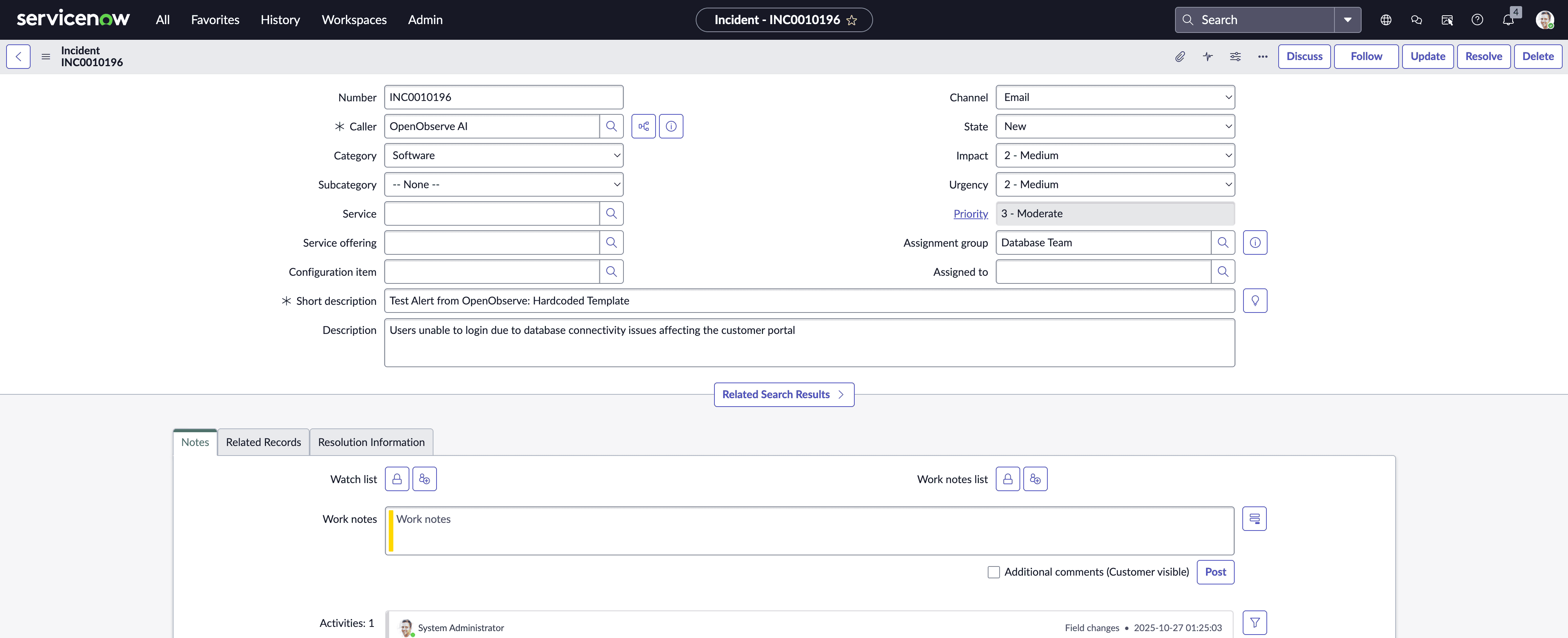 Hard Coded Template Example 