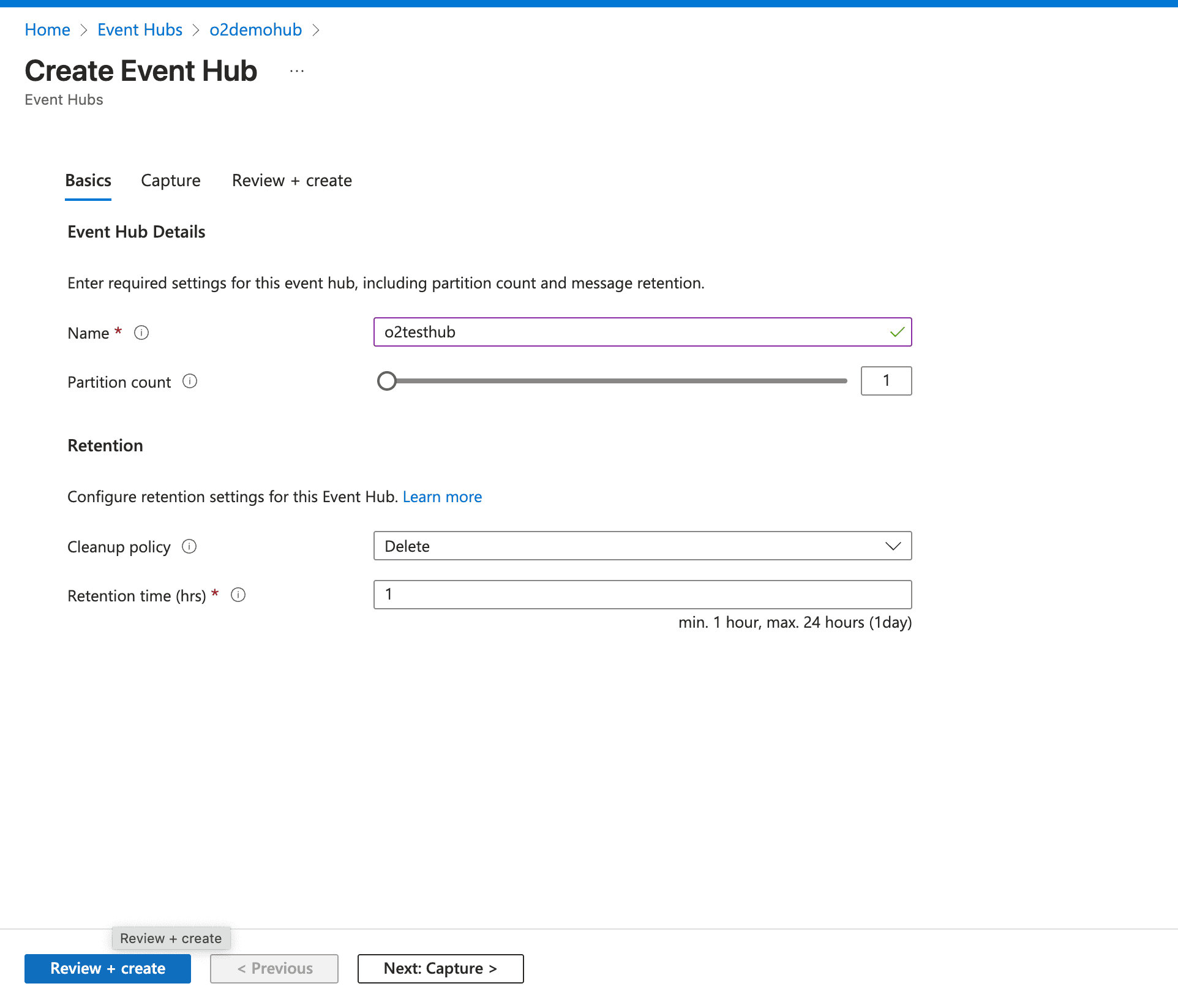 Creating Azure Eventhub for Monitoring