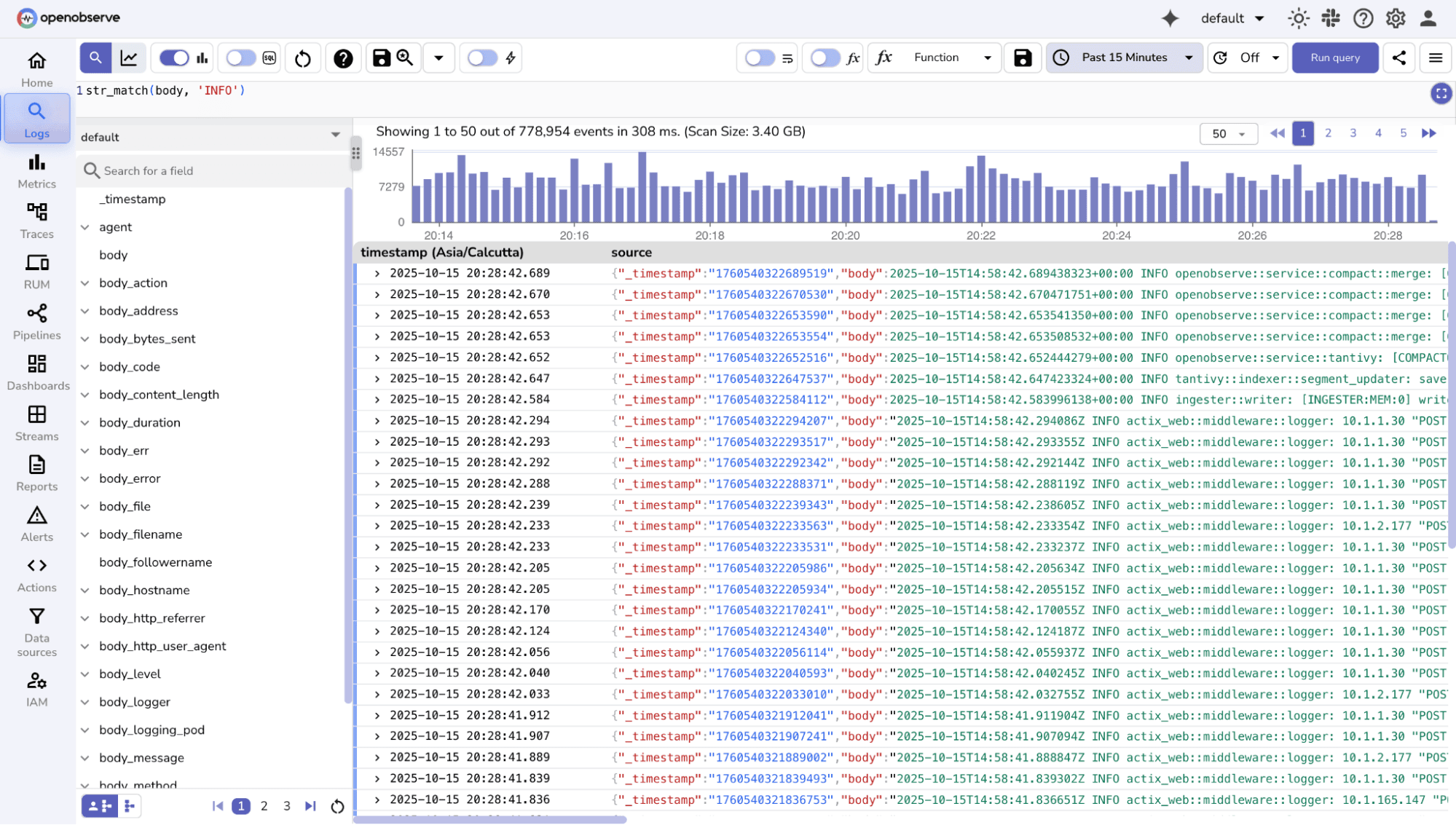 Filtering logs using str_match function