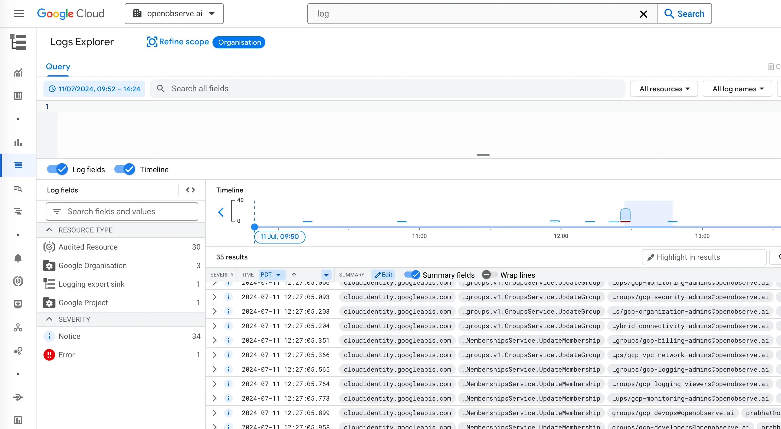 Google Cloud Logs
