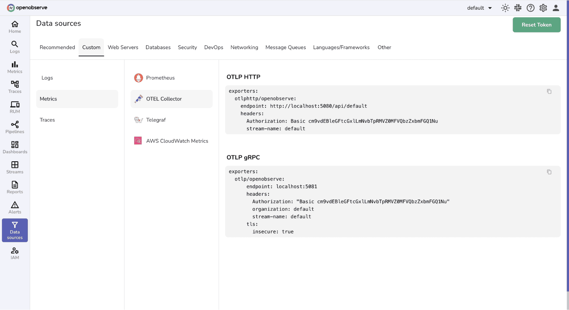 Otel Exporter Configuration in OpenObserve