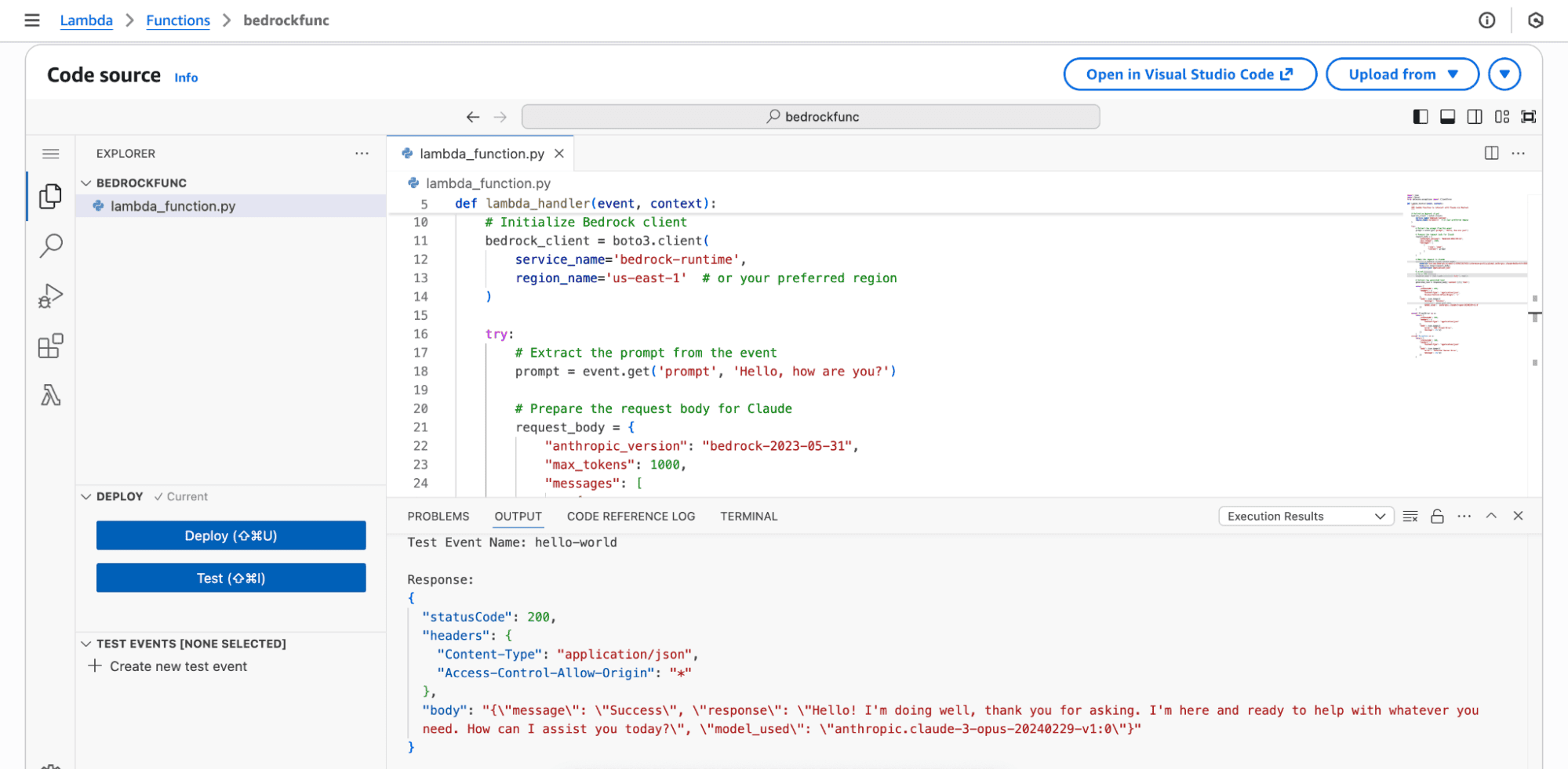 Sample Execution Environment: Lambda Function