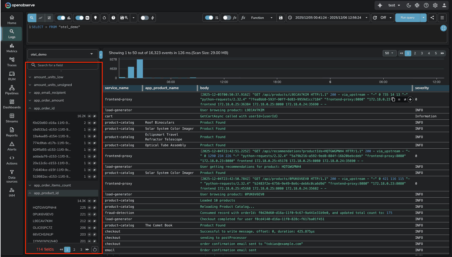 Log Field Discovery In OpenObserve