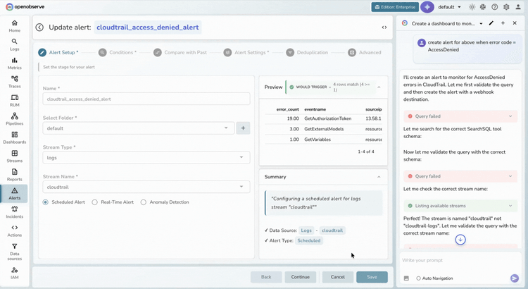 Automated Alert Creation