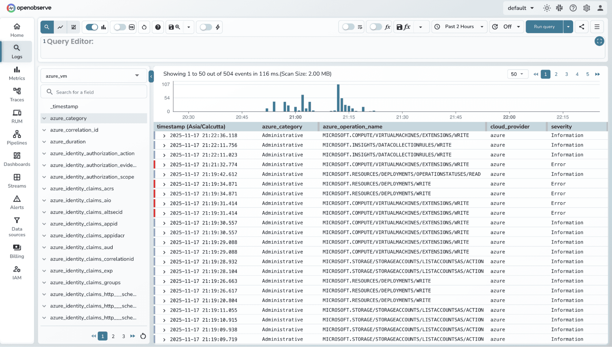 Monitoring Azure Resource logs in OpenObserve