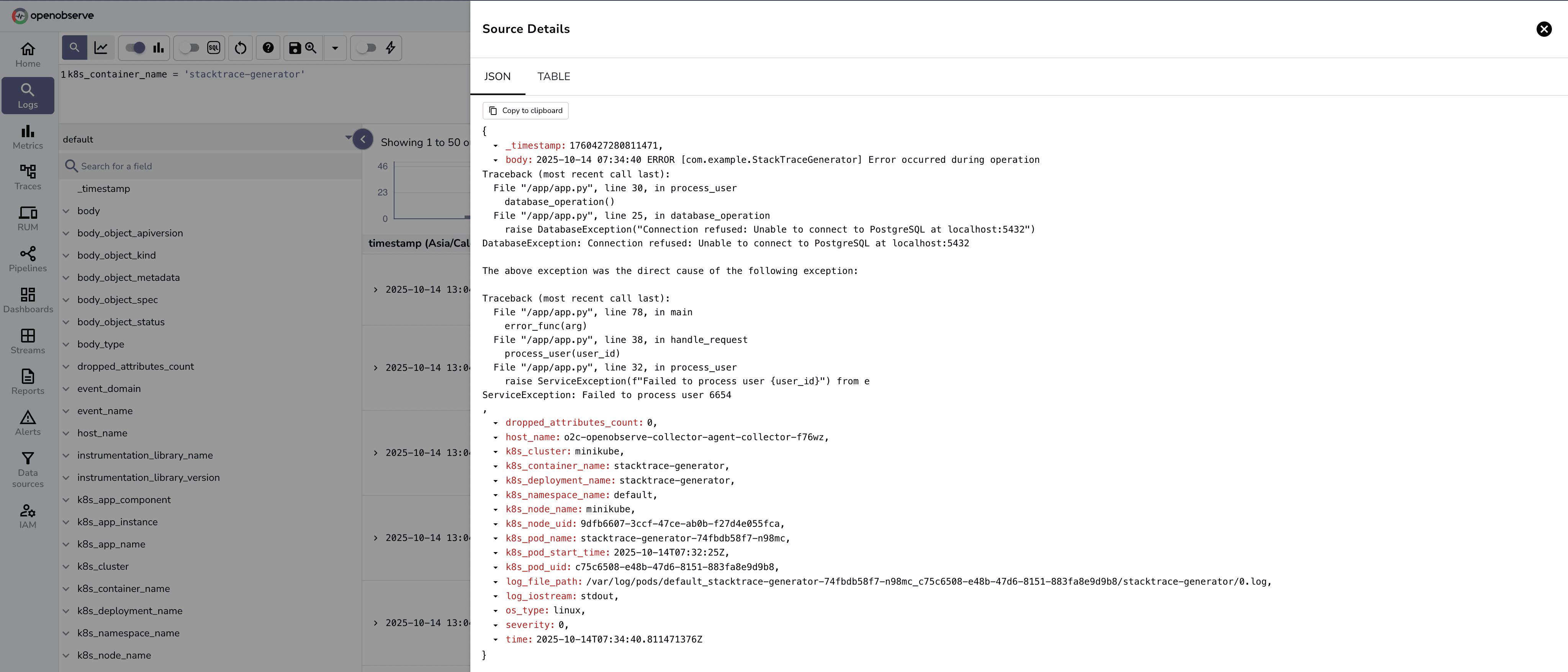 Consolidated log entry - Multi-Line evens ingested successfully
