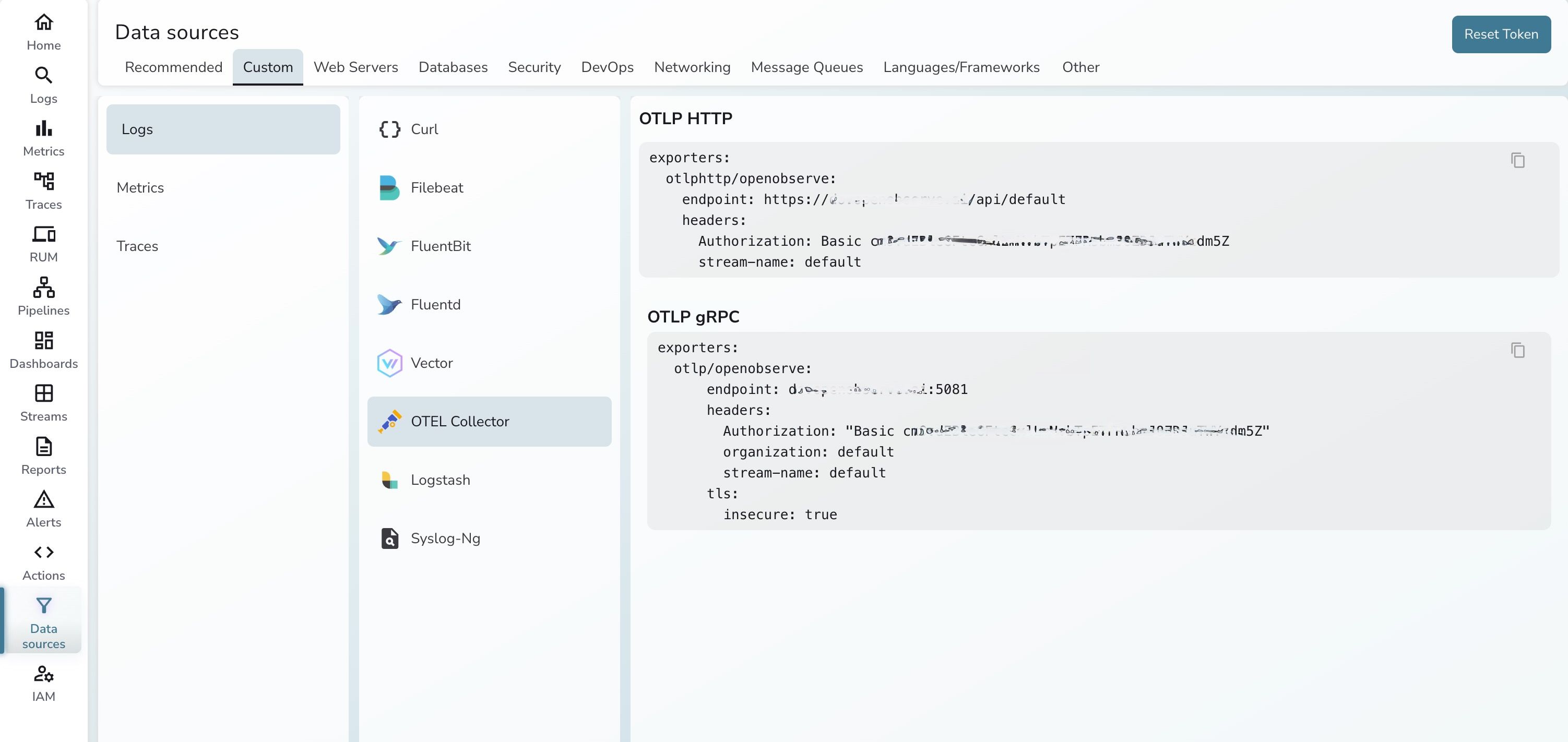openobserve ingestion token