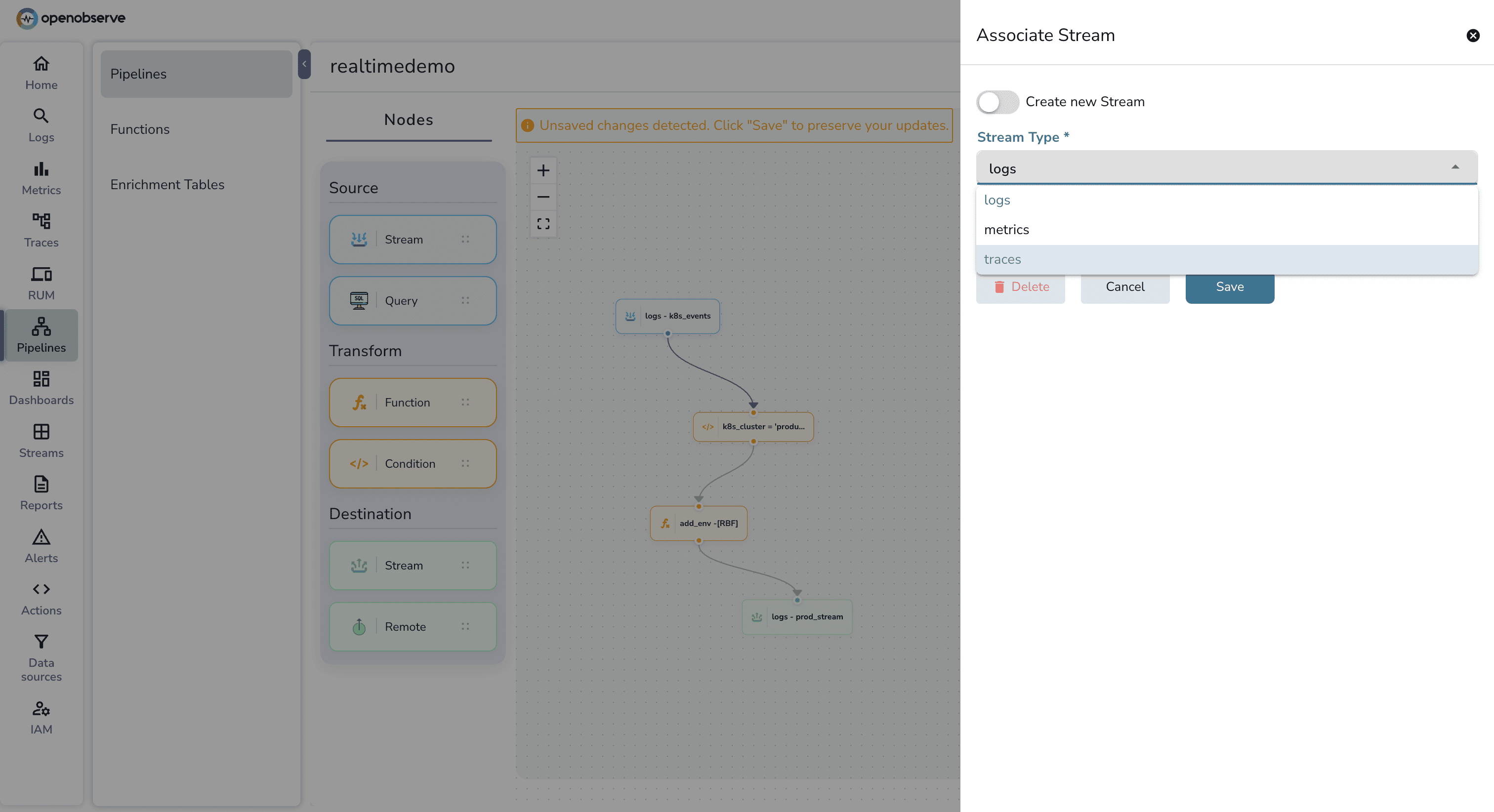 OpenObserve Unified Processing