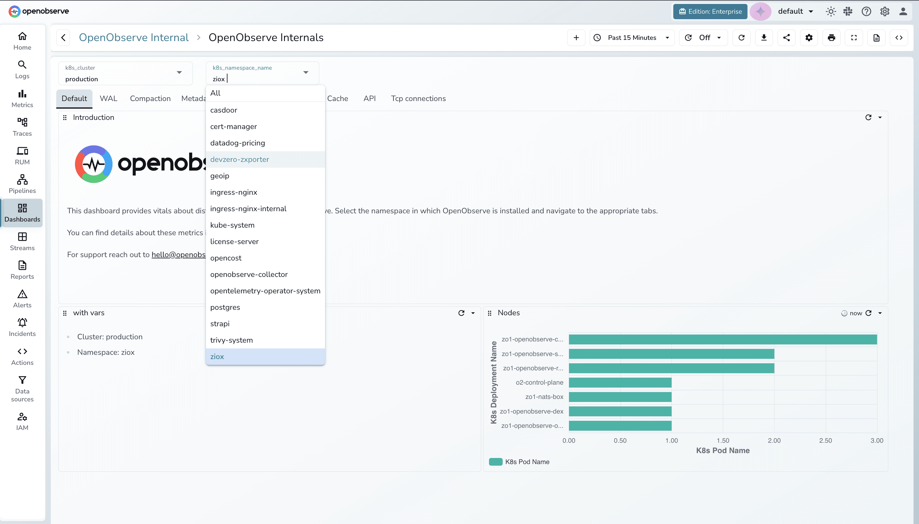Dashboard Variables in OpenObserve