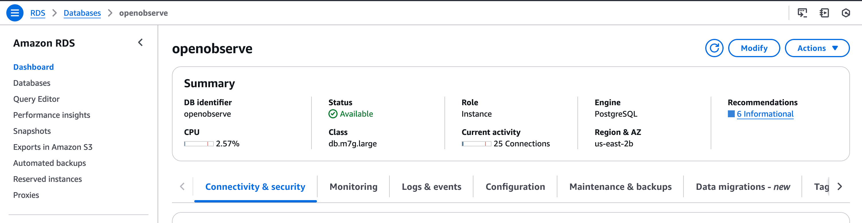 aws rds logs