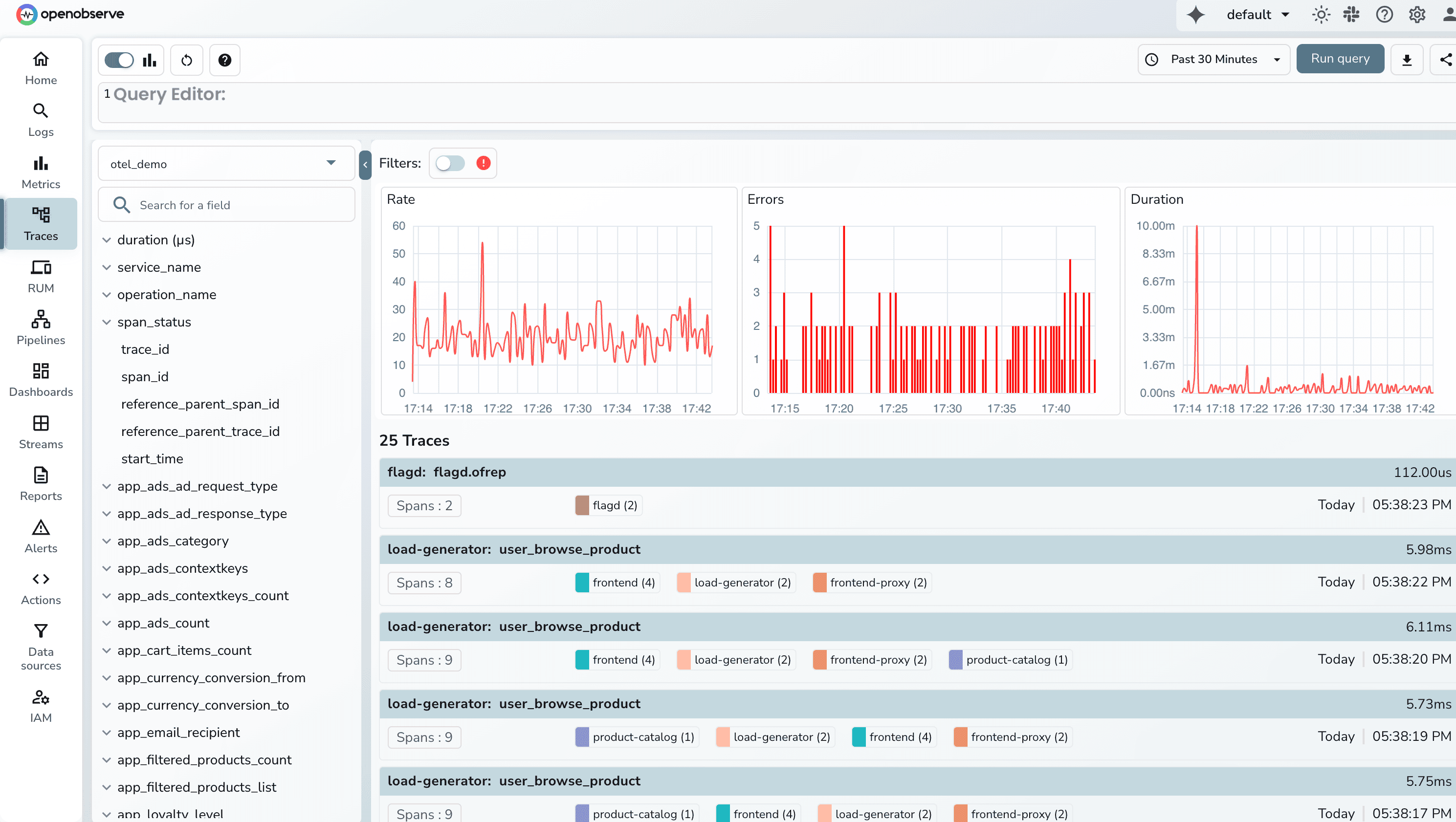 RED Panel in Traces UI
