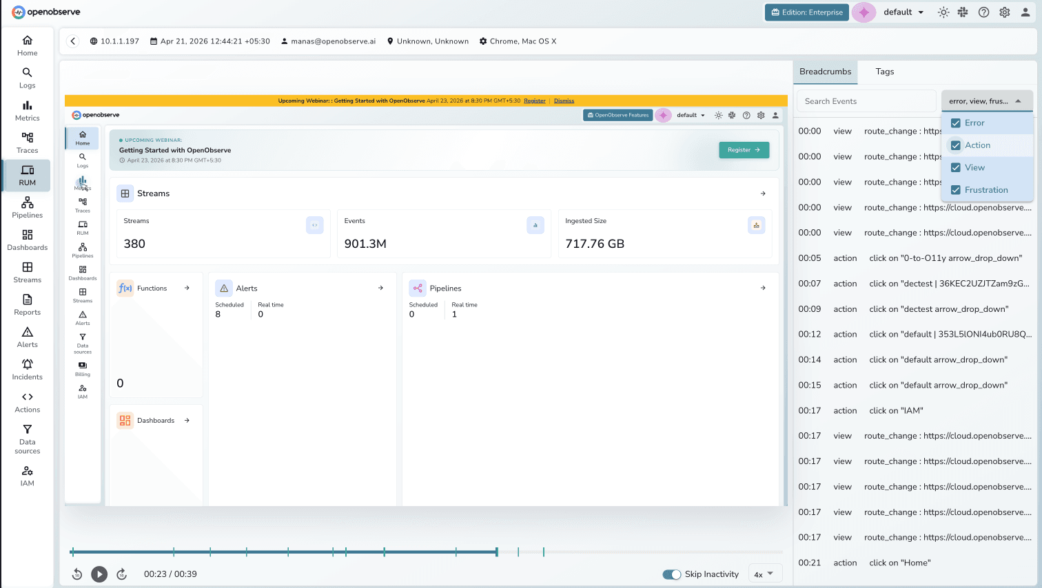User Experience Monitoring
