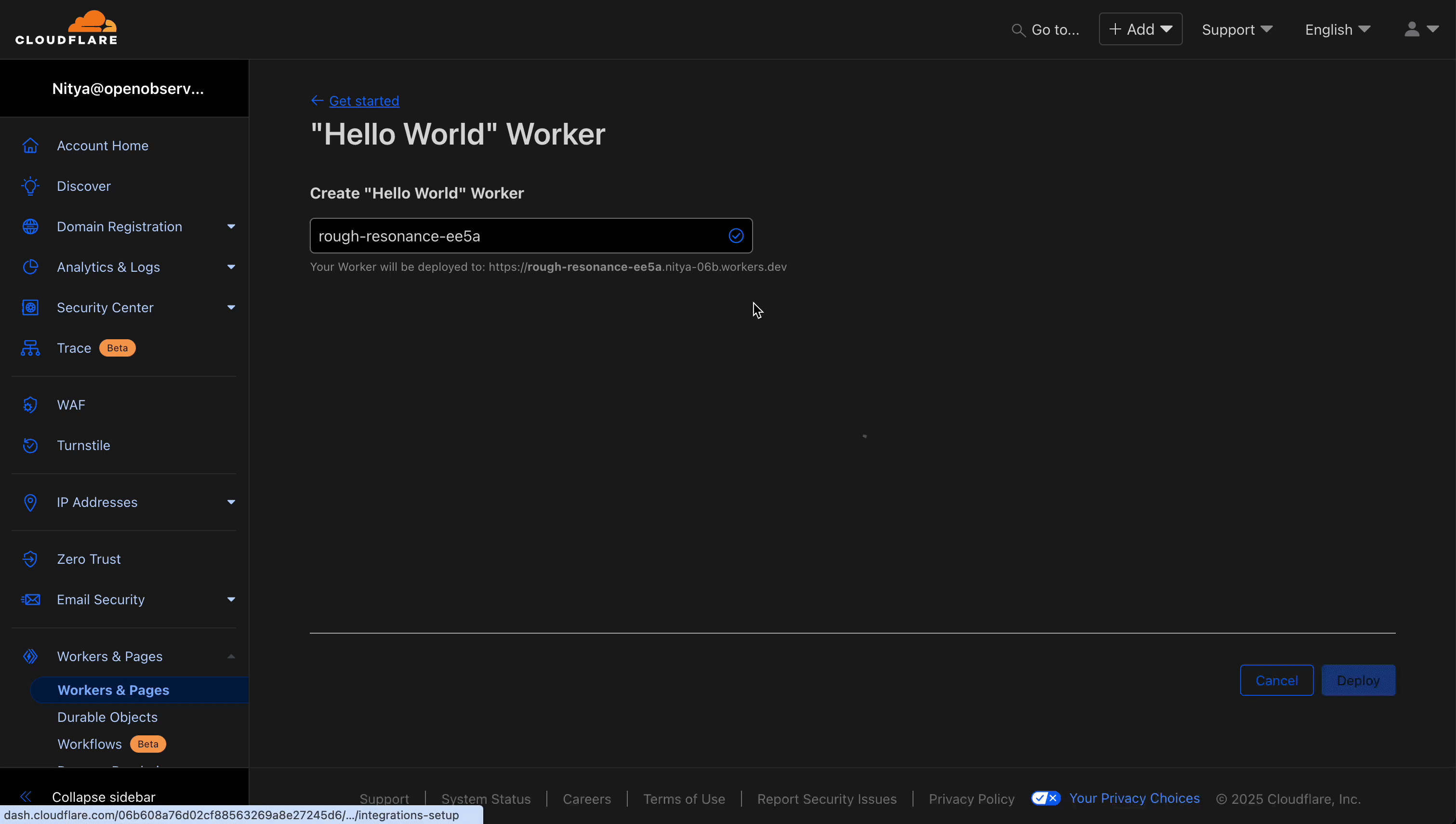 Generate traffic visiting the Worker URL