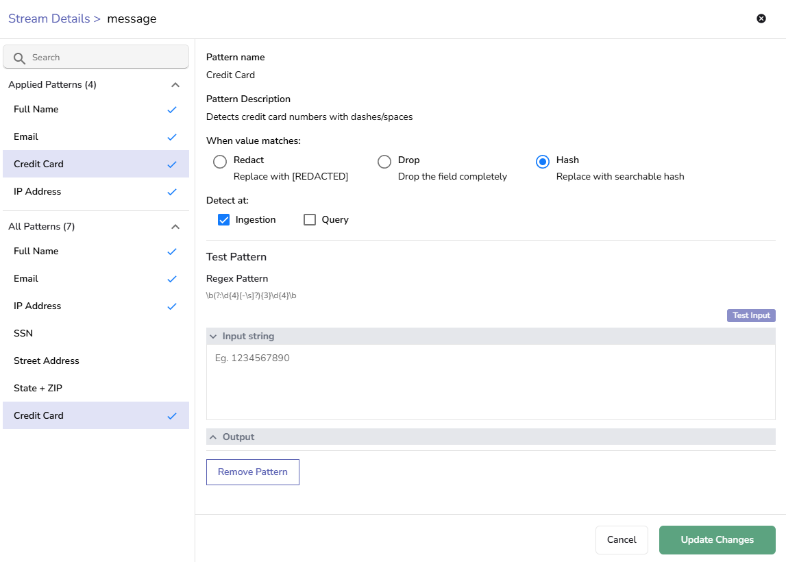 config-hash-pattern-ingestion-time