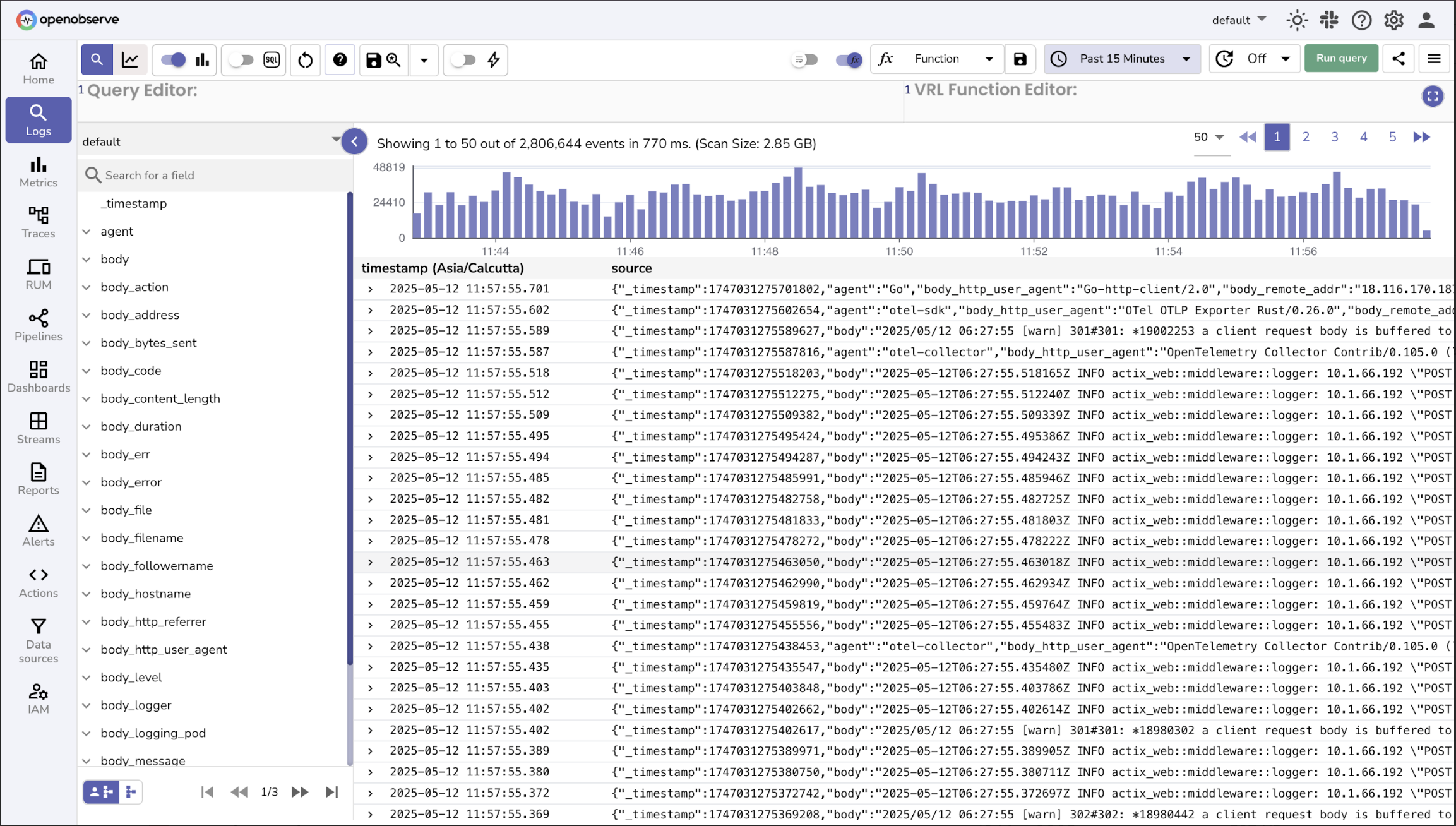 Logs Page