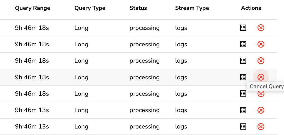 Cancel Queries
