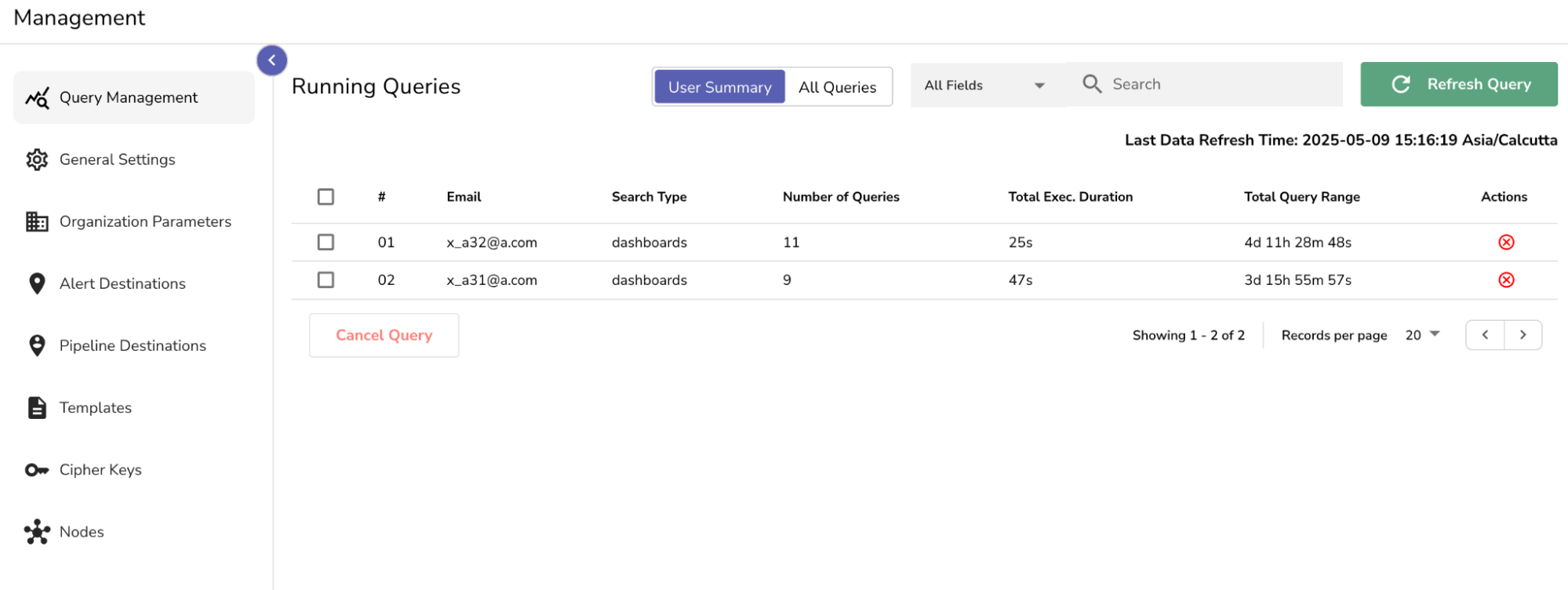 Running Queries