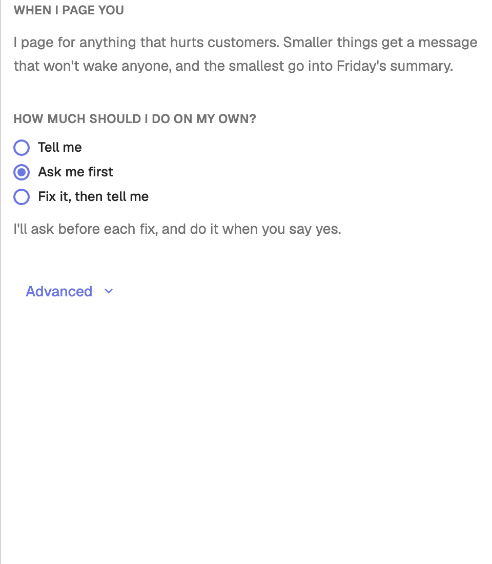 AutoObserve Settings drawer