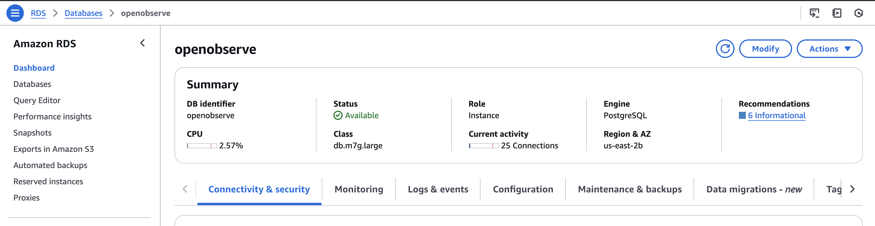 aws rds logs