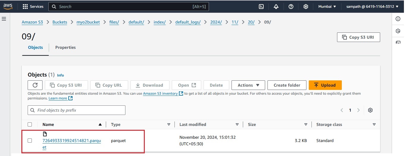 AWS S3 Console - Viewing Logs Stored in the Bucket