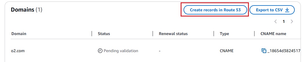 AWS ACM - Adding CNAME Record to DNS