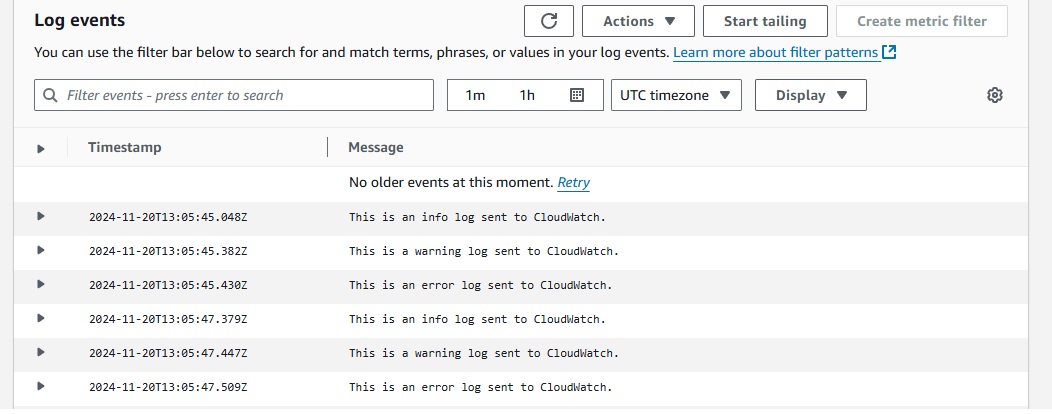 AWS CloudWatch Logs - Viewing Log Data