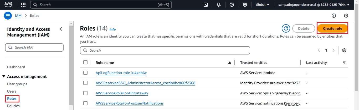 AWS IAM - Creating 'CloudwatchLogsToFirehoseRole' for Permissions