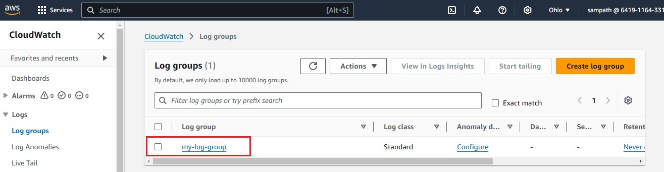 CloudWatch Log Groups selection for Kinesis Firehose subscription