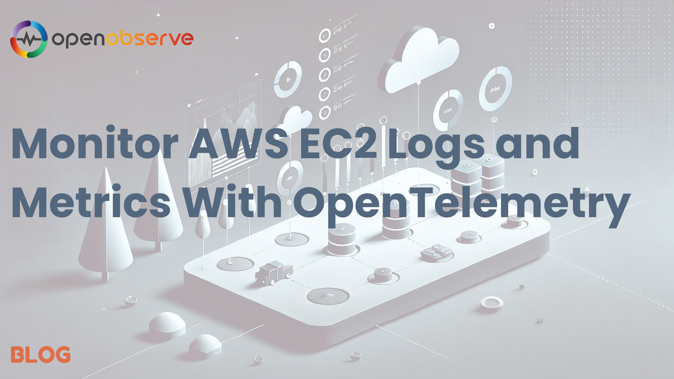 Banner illustrating AWS EC2 monitoring of Logs and Metrics with OpenTelemetry