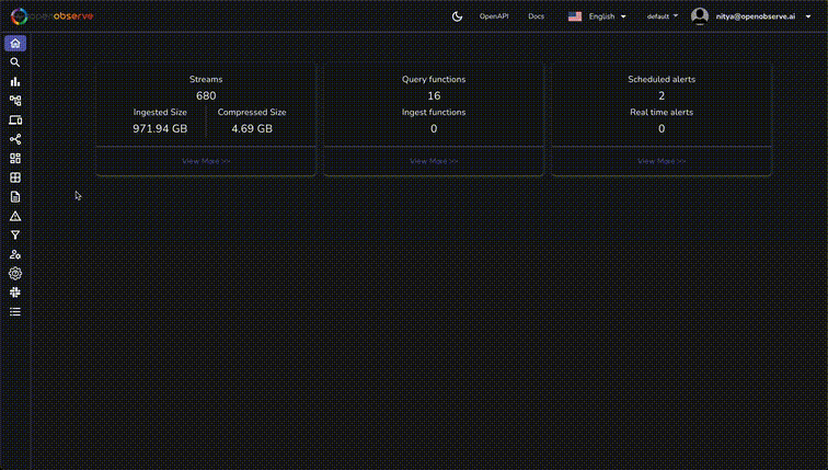 Copy and paste JSON to import the pre-built dashboard to OpenObserve