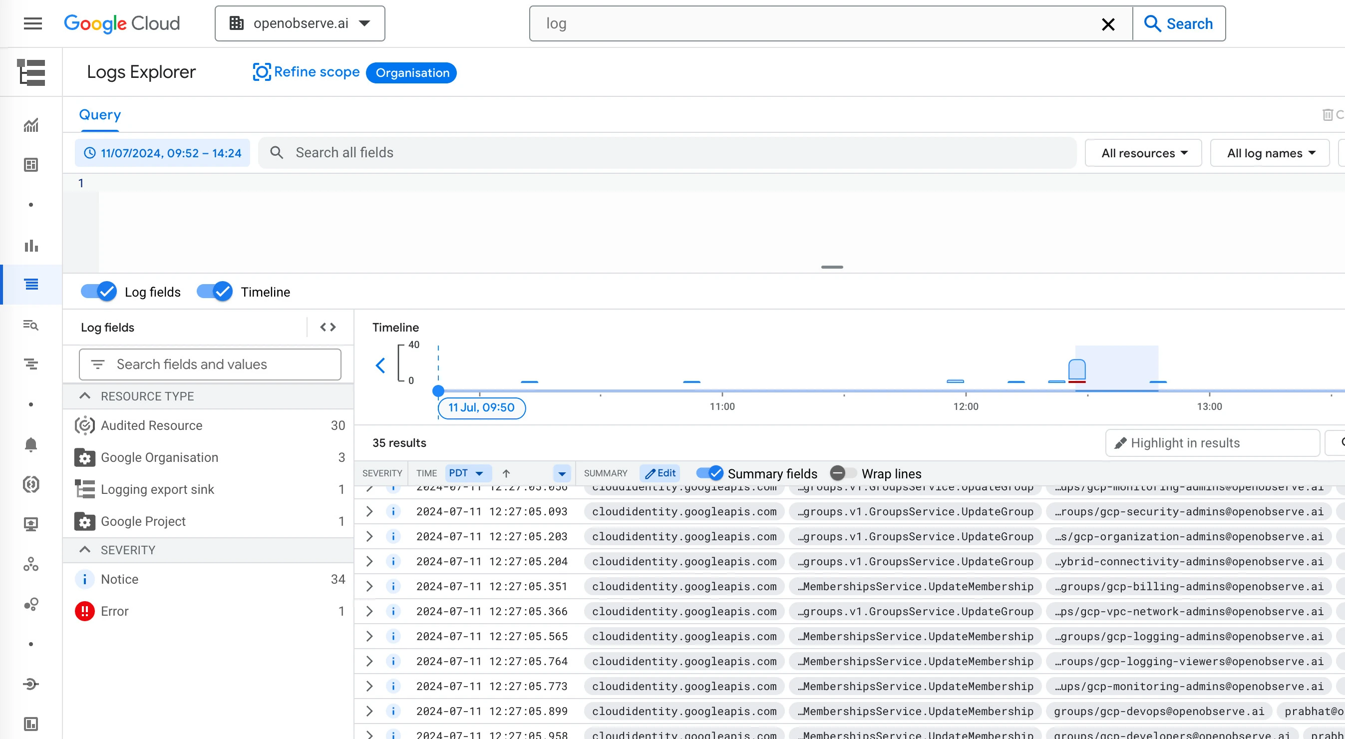 Google Cloud Logs