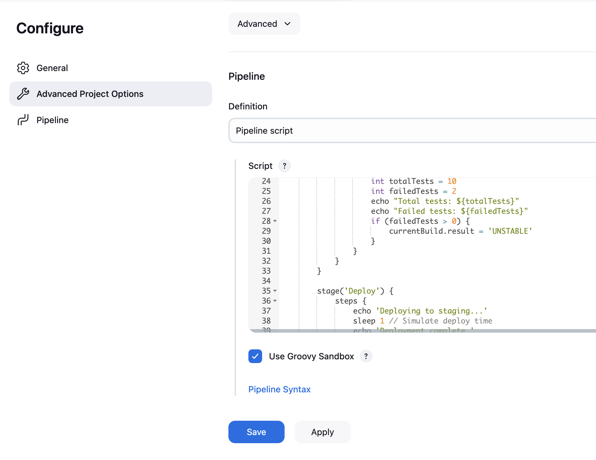 pipeline script