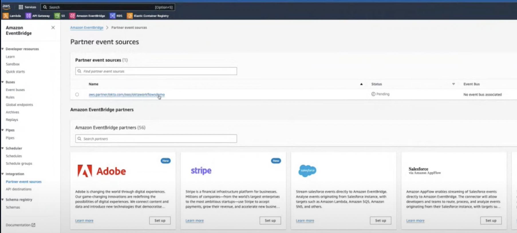 Okta eventbridge configuration